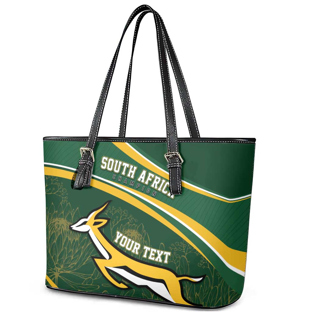 South Africa Rugby Personalized Bokke Leather Tote Bag Springboks - Stronger Together - Aussie Hoodie