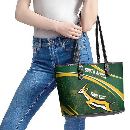 South Africa Rugby Personalized Bokke Leather Tote Bag Springboks - Stronger Together - Aussie Hoodie