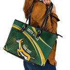 South Africa Rugby Personalized Bokke Leather Tote Bag Springboks - Stronger Together - Aussie Hoodie