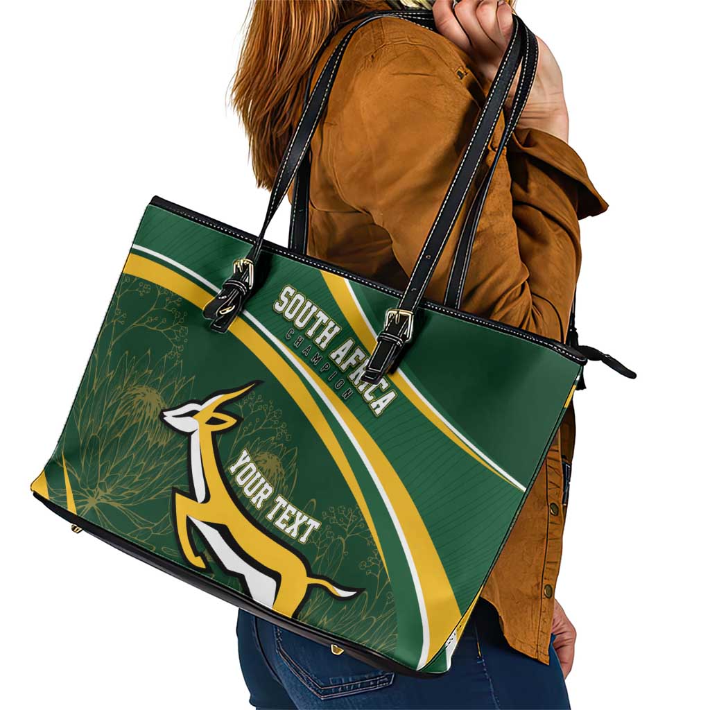 South Africa Rugby Personalized Bokke Leather Tote Bag Springboks - Stronger Together - Aussie Hoodie