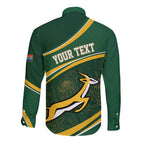 South Africa Rugby Personalized Bokke Long Sleeve Button Shirt Springboks - Stronger Together - Aussie Hoodie