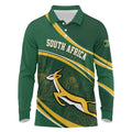 South Africa Rugby Personalized Bokke Long Sleeve Polo Shirt Springboks - Stronger Together - Aussie Hoodie