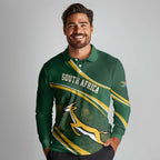 South Africa Rugby Personalized Bokke Long Sleeve Polo Shirt Springboks - Stronger Together - Aussie Hoodie