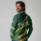 South Africa Rugby Personalized Bokke Long Sleeve Polo Shirt Springboks - Stronger Together - Aussie Hoodie