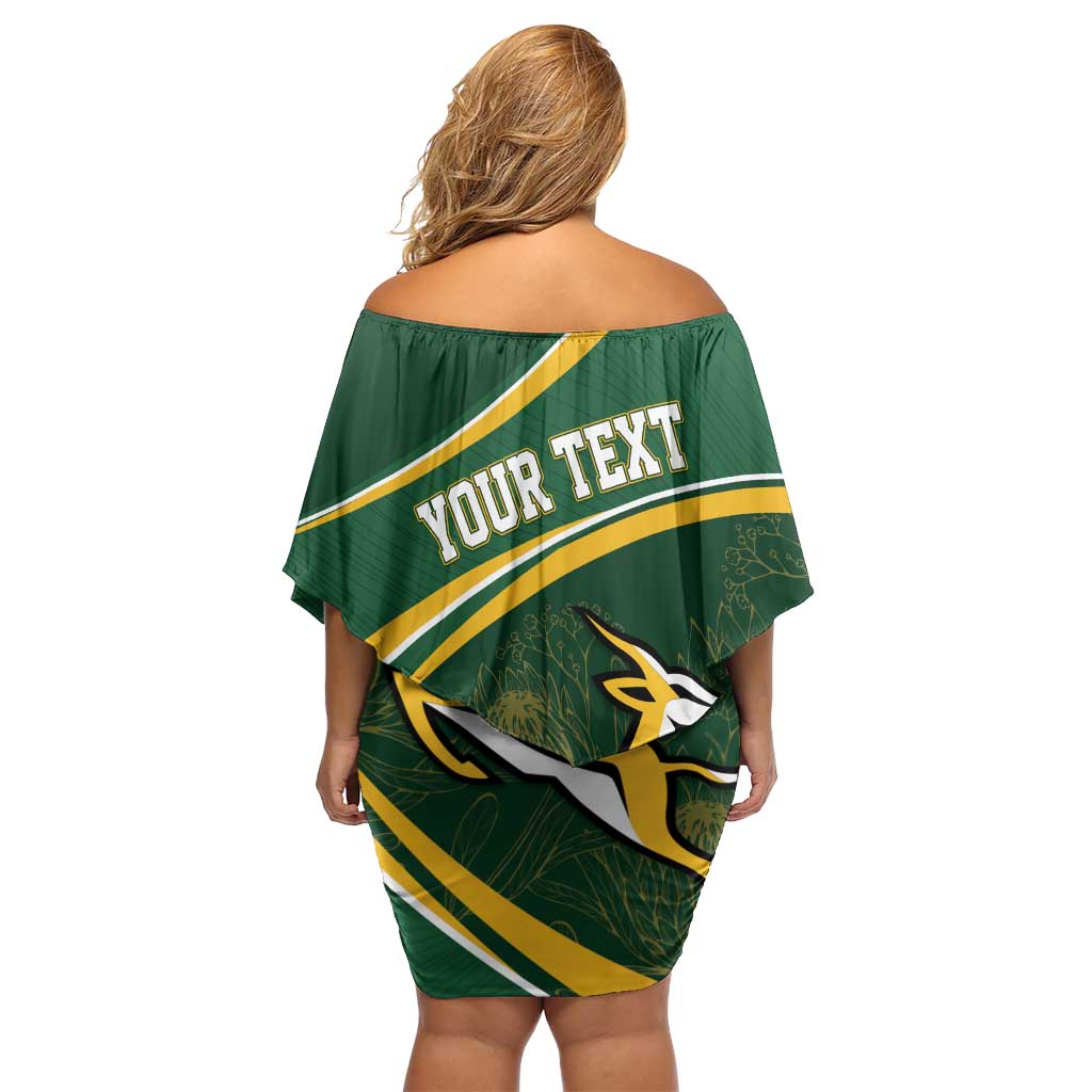 South Africa Rugby Personalized Bokke Off Shoulder Short Dress Springboks - Stronger Together - Aussie Hoodie