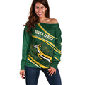 South Africa Rugby Personalized Bokke Off Shoulder Sweater Springboks - Stronger Together - Aussie Hoodie
