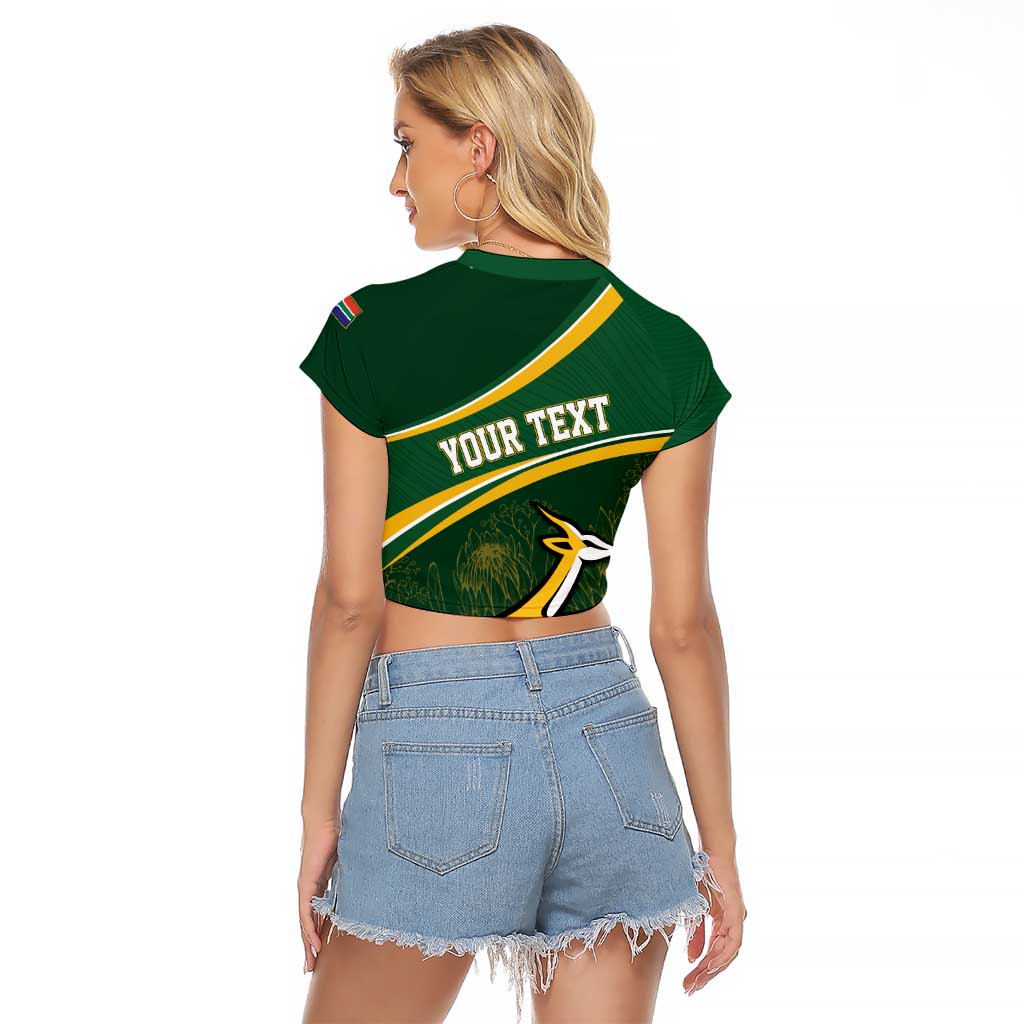 South Africa Rugby Personalized Bokke Raglan Cropped T Shirt Springboks - Stronger Together - Aussie Hoodie