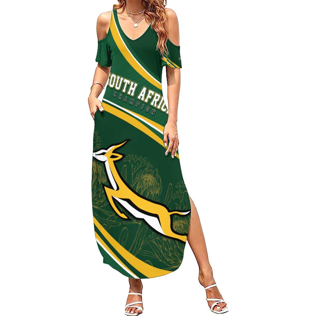 South Africa Rugby Personalized Bokke Summer Maxi Dress Springboks - Stronger Together - Aussie Hoodie