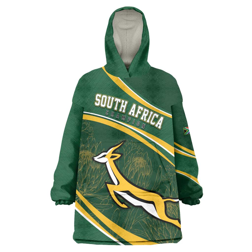 South Africa Rugby Personalized Bokke Wearable Blanket Hoodie Springboks - Stronger Together - Aussie Hoodie