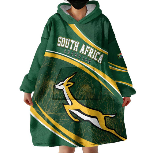 South Africa Rugby Personalized Bokke Wearable Blanket Hoodie Springboks - Stronger Together - Aussie Hoodie
