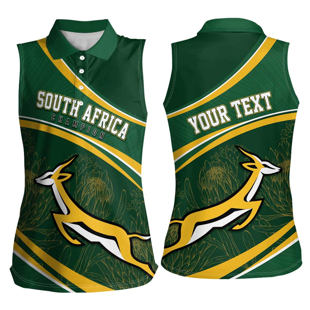 South Africa Rugby Personalized Bokke Women Sleeveless Polo Shirt Springboks - Stronger Together - Aussie Hoodie