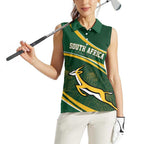 South Africa Rugby Personalized Bokke Women Sleeveless Polo Shirt Springboks - Stronger Together - Aussie Hoodie