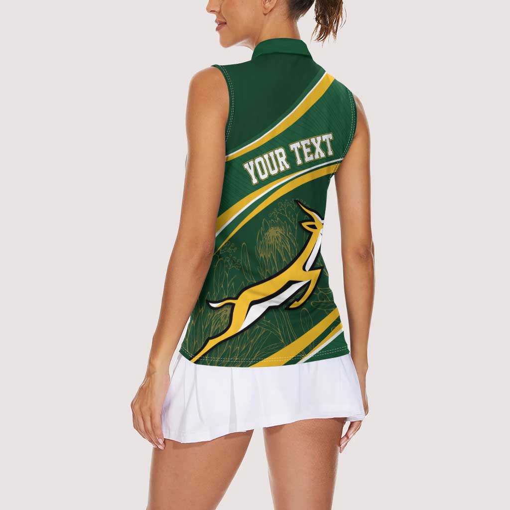 South Africa Rugby Personalized Bokke Women Sleeveless Polo Shirt Springboks - Stronger Together - Aussie Hoodie
