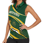 South Africa Rugby Personalized Bokke Women Sleeveless Polo Shirt Springboks - Stronger Together - Aussie Hoodie