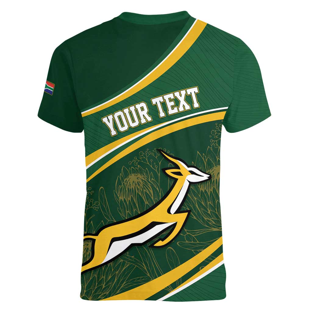 South Africa Rugby Personalized Bokke Women V-Neck T-Shirt Springboks - Stronger Together - Aussie Hoodie