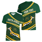 South Africa Rugby Personalized Bokke Women V-Neck T-Shirt Springboks - Stronger Together - Aussie Hoodie