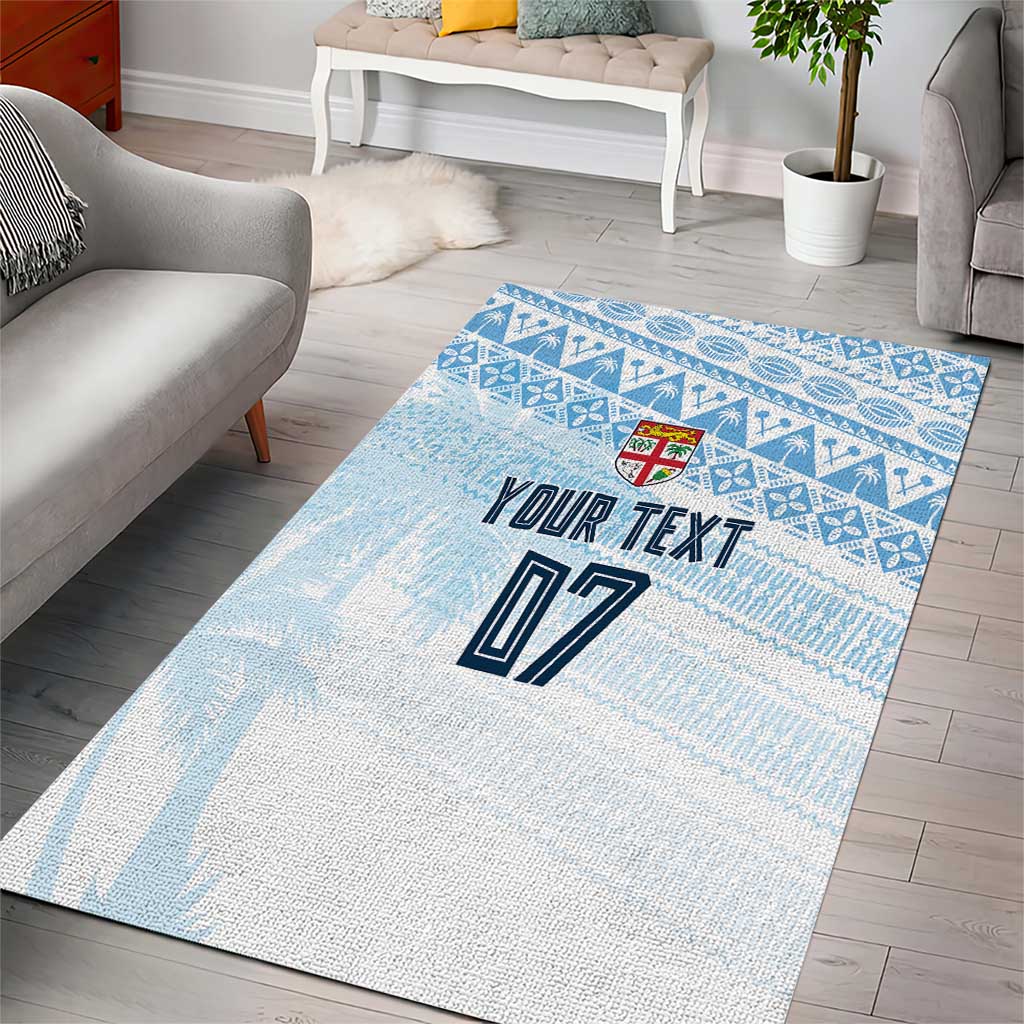 Fiji Rugby Custom Kaiviti Masi Area Rug Turquoise - Aussie Hoodie