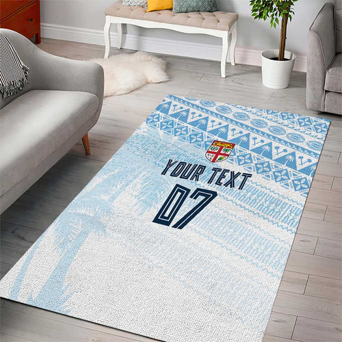 Fiji Rugby Custom Kaiviti Masi Area Rug Turquoise - Aussie Hoodie