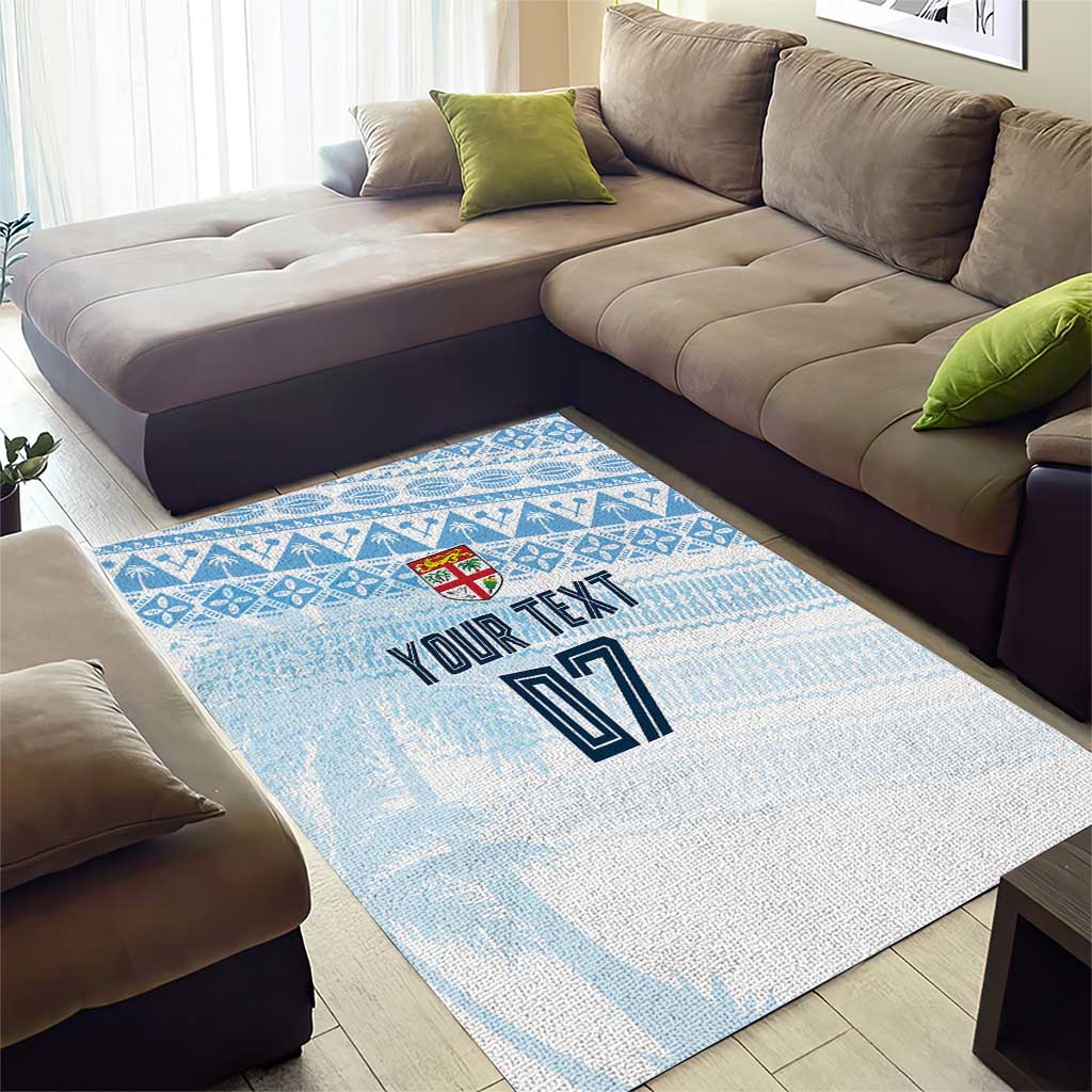 Fiji Rugby Custom Kaiviti Masi Area Rug Turquoise - Aussie Hoodie