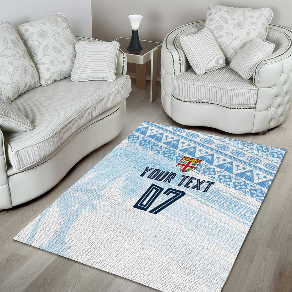 Fiji Rugby Custom Kaiviti Masi Area Rug Turquoise - Aussie Hoodie