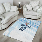 Fiji Rugby Custom Kaiviti Masi Area Rug Turquoise - Aussie Hoodie