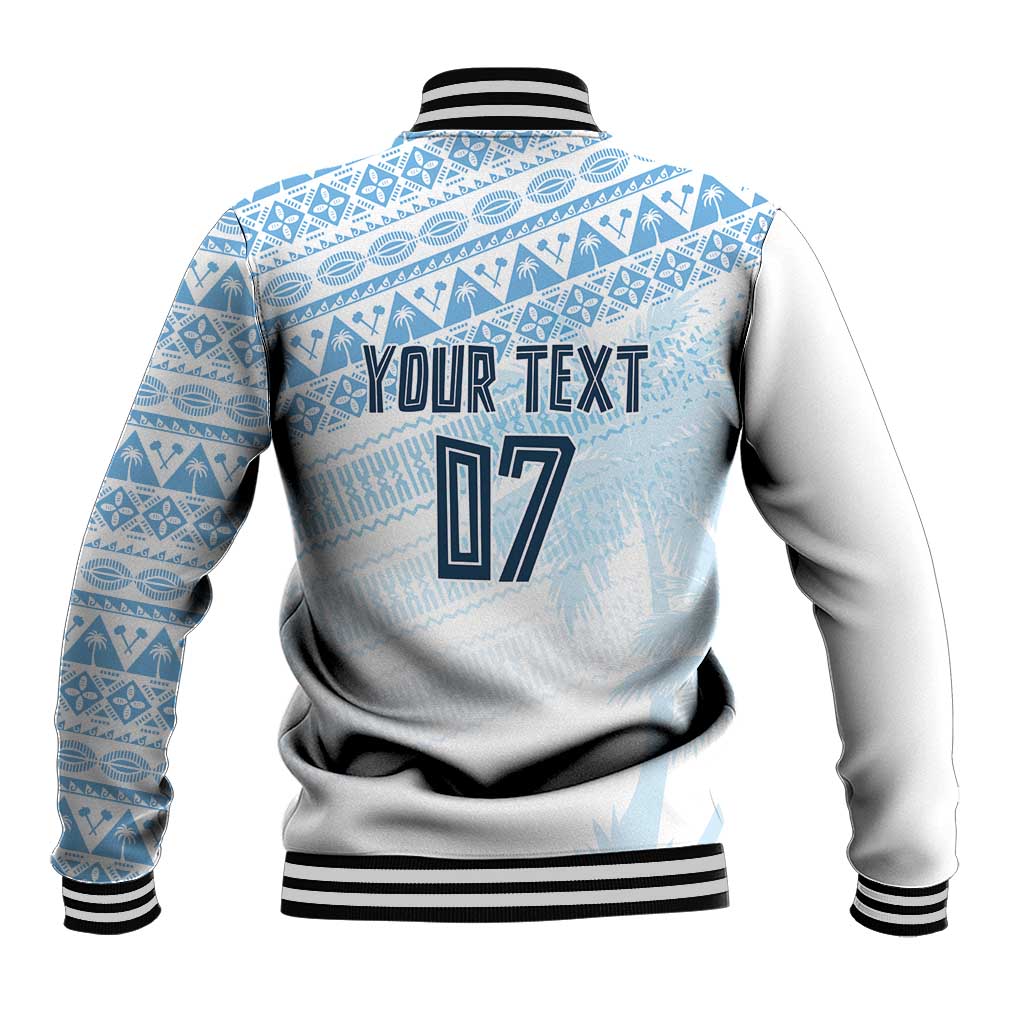 Fiji Rugby Custom Kaiviti Masi Baseball Jacket Turquoise - Aussie Hoodie