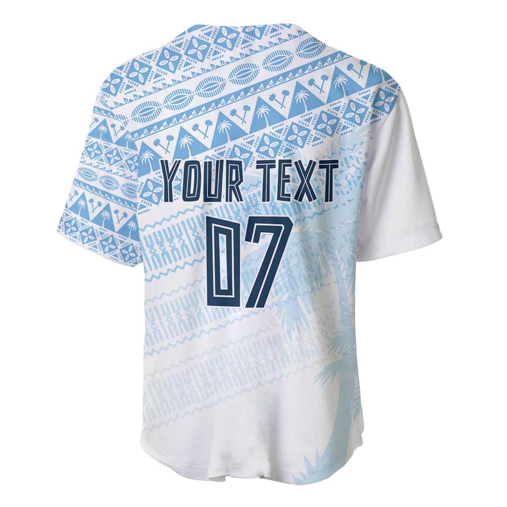 Fiji Rugby Custom Kaiviti Masi Baseball Jersey Turquoise - Aussie Hoodie
