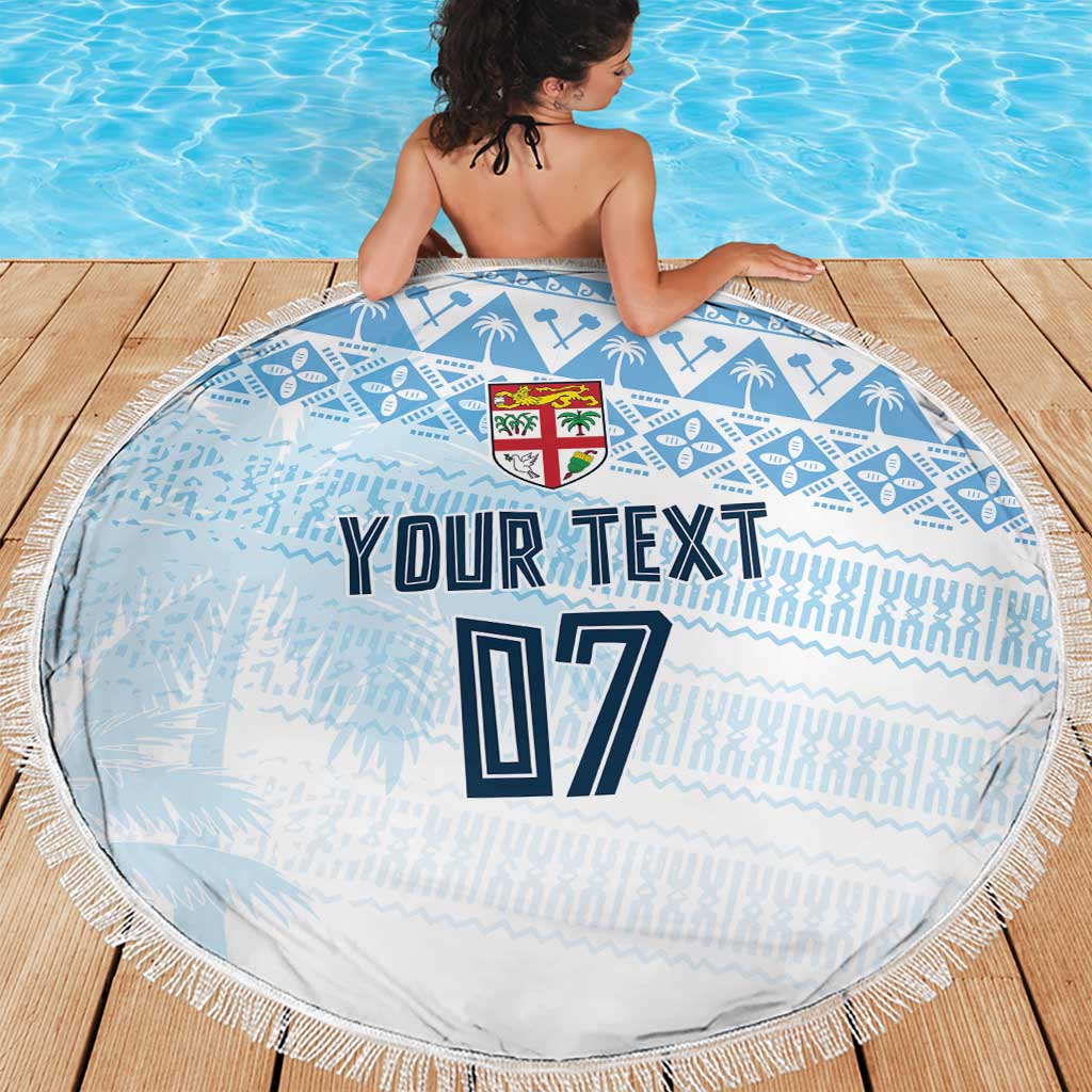 Fiji Rugby Custom Kaiviti Masi Beach Blanket Turquoise - Aussie Hoodie