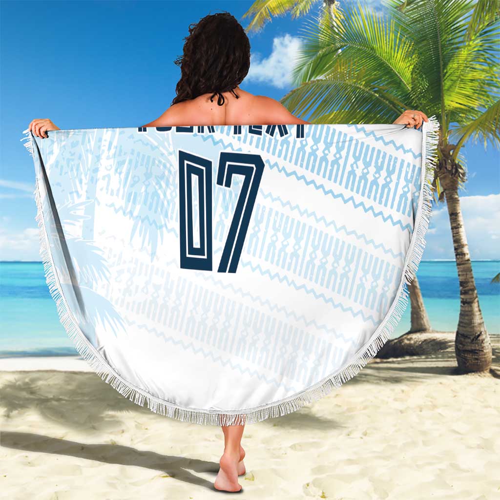 Fiji Rugby Custom Kaiviti Masi Beach Blanket Turquoise - Aussie Hoodie