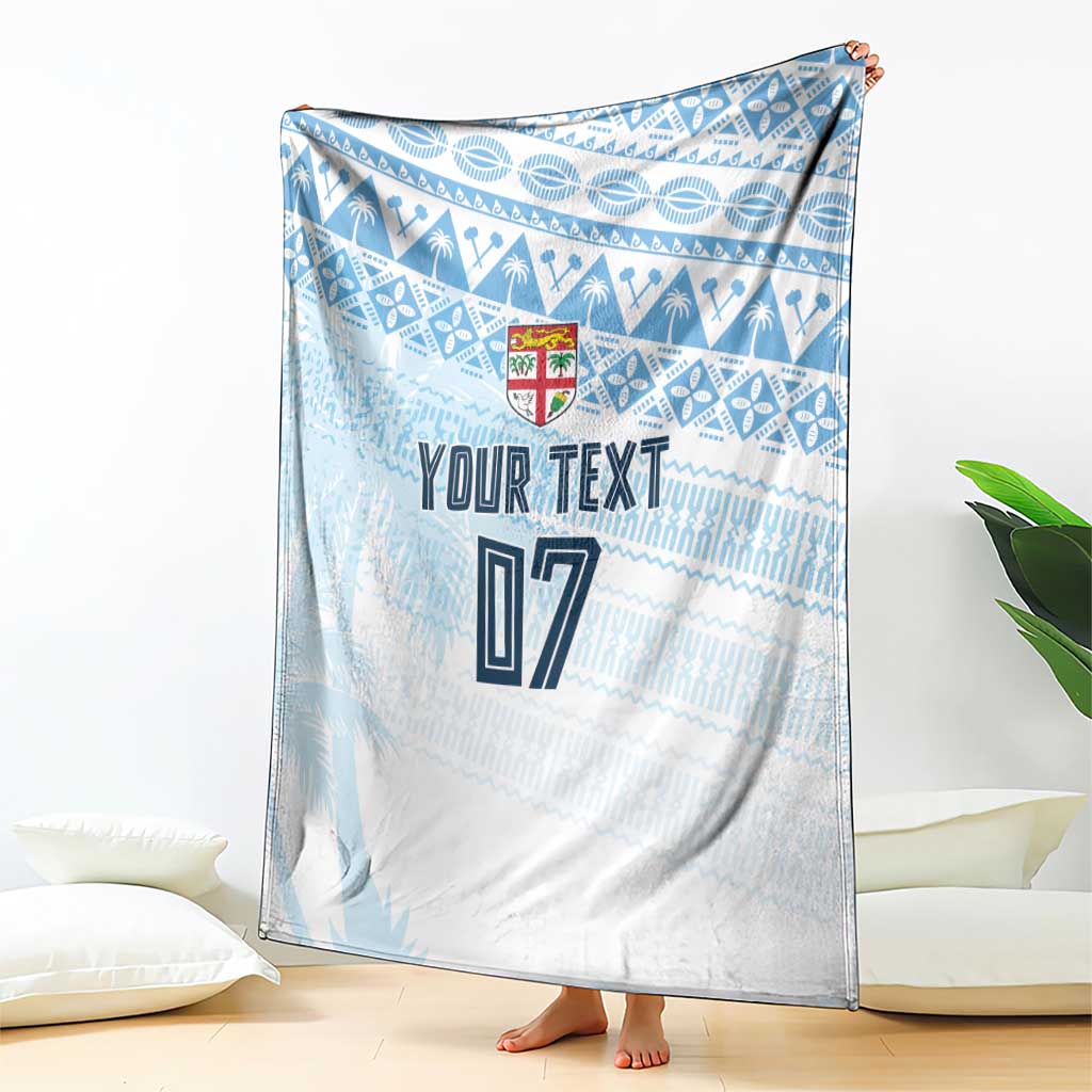 Fiji Rugby Custom Kaiviti Masi Blanket Turquoise - Aussie Hoodie