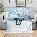 Fiji Rugby Custom Kaiviti Masi Blanket Turquoise - Aussie Hoodie