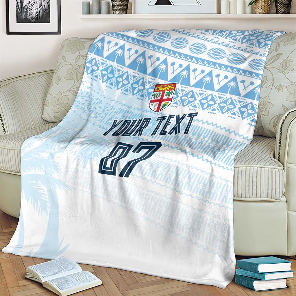 Fiji Rugby Custom Kaiviti Masi Blanket Turquoise - Aussie Hoodie