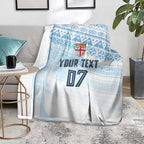 Fiji Rugby Custom Kaiviti Masi Blanket Turquoise - Aussie Hoodie