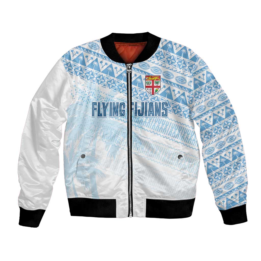 Fiji Rugby Custom Kaiviti Masi Bomber Jacket Turquoise - Aussie Hoodie