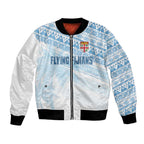 Fiji Rugby Custom Kaiviti Masi Bomber Jacket Turquoise - Aussie Hoodie