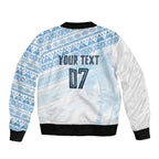 Fiji Rugby Custom Kaiviti Masi Bomber Jacket Turquoise - Aussie Hoodie