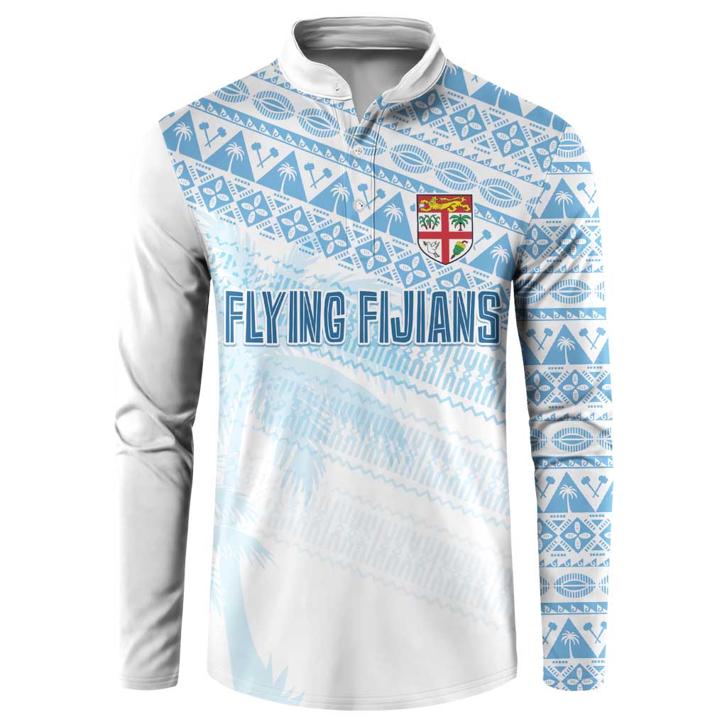 Fiji Rugby Custom Kaiviti Masi Button Sweatshirt Turquoise - Aussie Hoodie