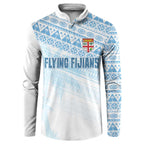 Fiji Rugby Custom Kaiviti Masi Button Sweatshirt Turquoise - Aussie Hoodie