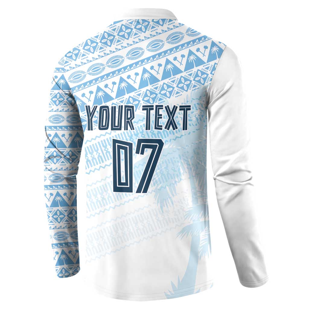 Fiji Rugby Custom Kaiviti Masi Button Sweatshirt Turquoise - Aussie Hoodie