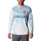 Fiji Rugby Custom Kaiviti Masi Button Sweatshirt Turquoise - Aussie Hoodie