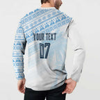 Fiji Rugby Custom Kaiviti Masi Button Sweatshirt Turquoise - Aussie Hoodie