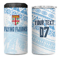 Fiji Rugby Custom Kaiviti Masi 4 in 1 Can Cooler Tumbler Turquoise - Aussie Hoodie