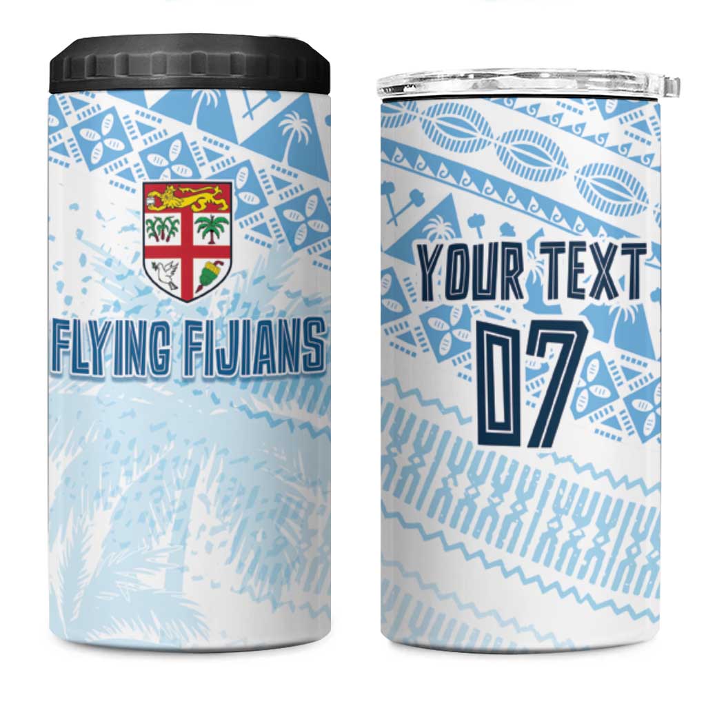 Fiji Rugby Custom Kaiviti Masi 4 in 1 Can Cooler Tumbler Turquoise - Aussie Hoodie