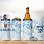 Fiji Rugby Custom Kaiviti Masi 4 in 1 Can Cooler Tumbler Turquoise - Aussie Hoodie