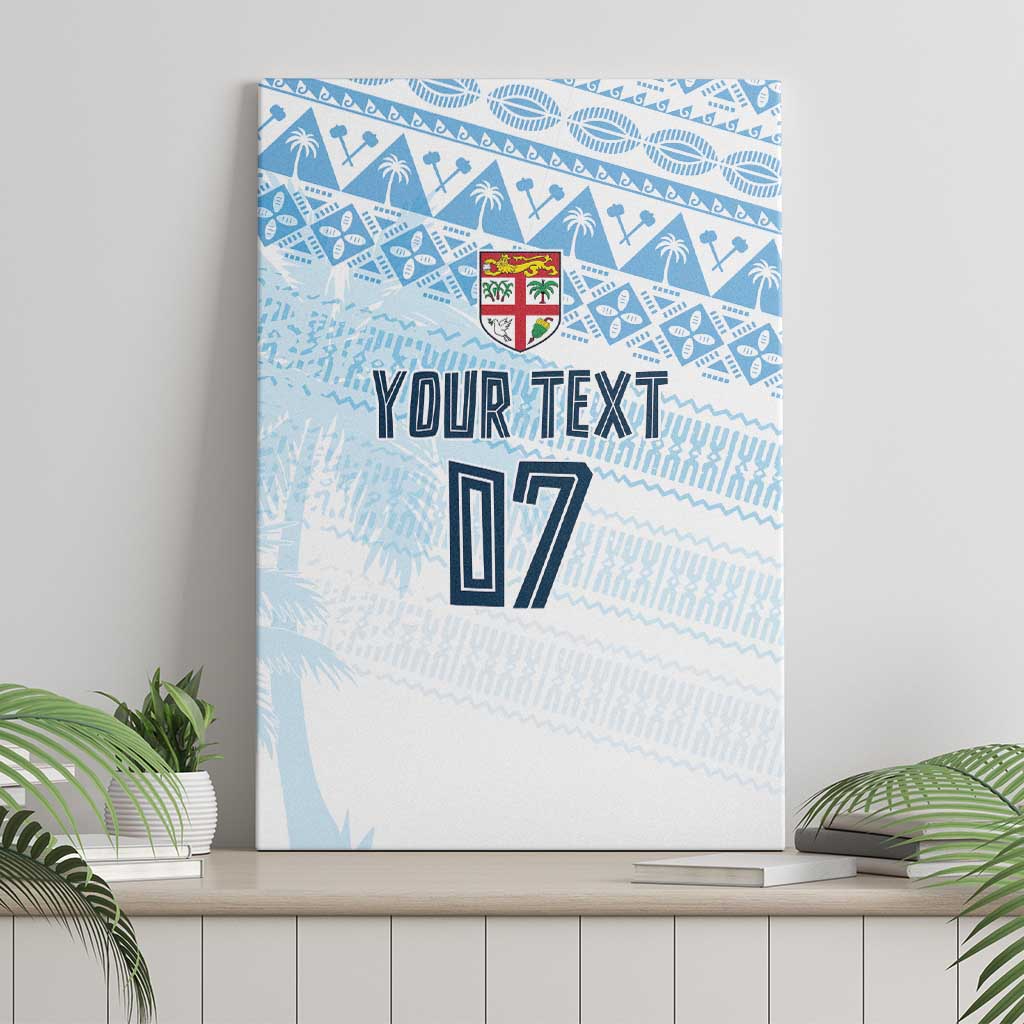 Fiji Rugby Custom Kaiviti Masi Canvas Wall Art Turquoise - Aussie Hoodie