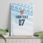 Fiji Rugby Custom Kaiviti Masi Canvas Wall Art Turquoise - Aussie Hoodie