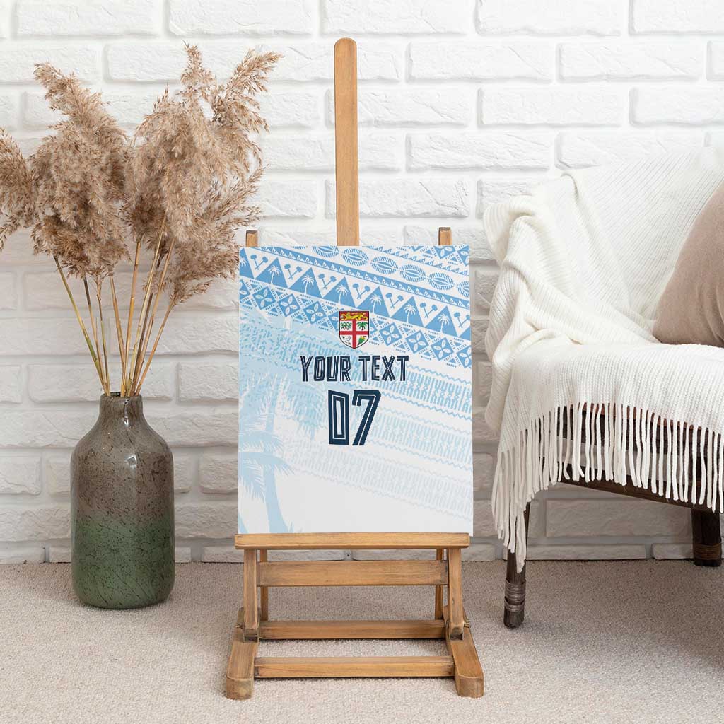 Fiji Rugby Custom Kaiviti Masi Canvas Wall Art Turquoise - Aussie Hoodie