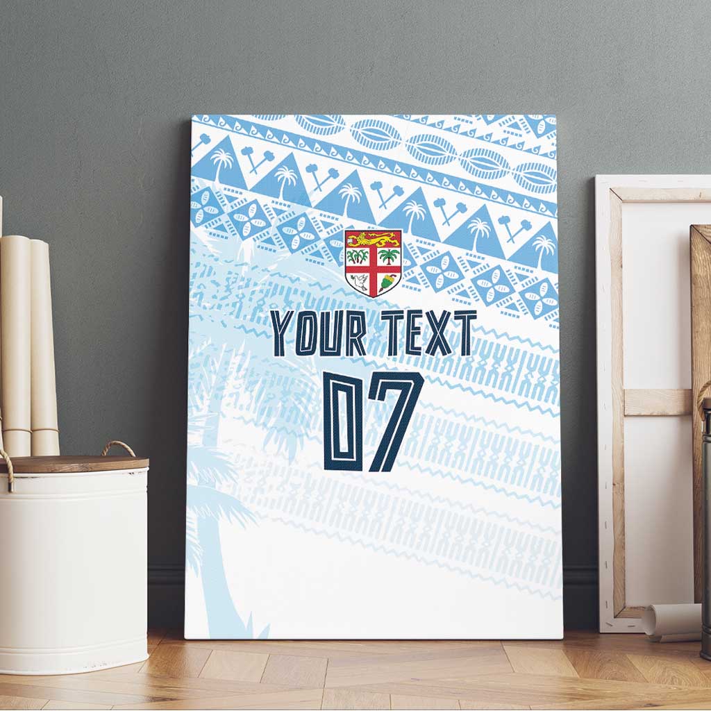 Fiji Rugby Custom Kaiviti Masi Canvas Wall Art Turquoise - Aussie Hoodie