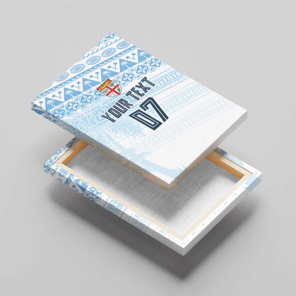 Fiji Rugby Custom Kaiviti Masi Canvas Wall Art Turquoise - Aussie Hoodie