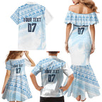 Fiji Rugby Custom Kaiviti Masi Family Matching Mermaid Dress and Hawaiian Shirt Turquoise - Aussie Hoodie